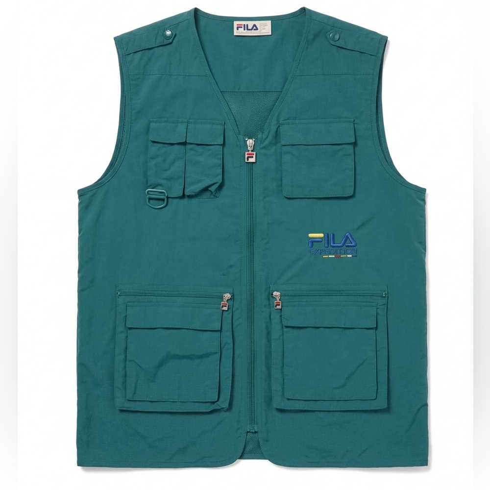 FILA Teal Green Multi-Pocket Utility Vest